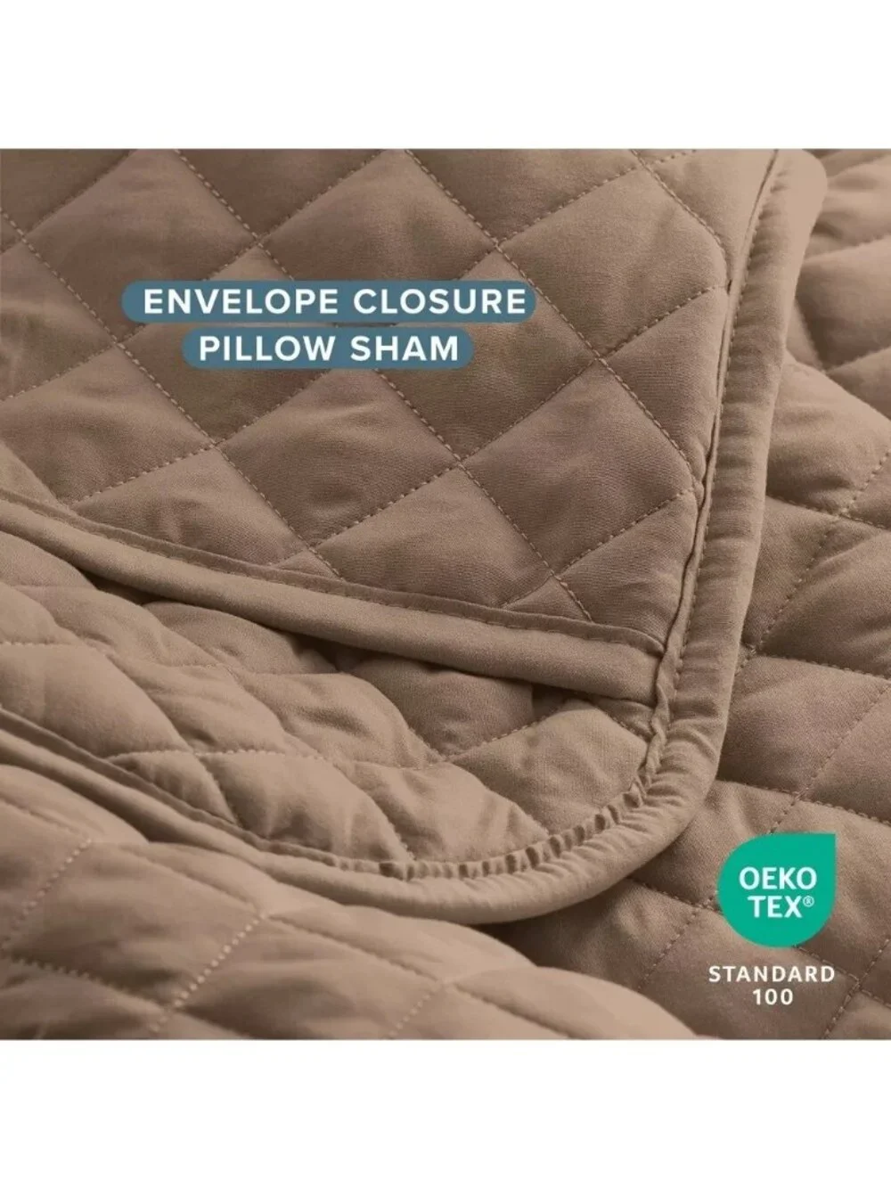 Bare Home Queen Coverlet Set Taupe Quilted 2 Shams Included Oversized 100 x 106